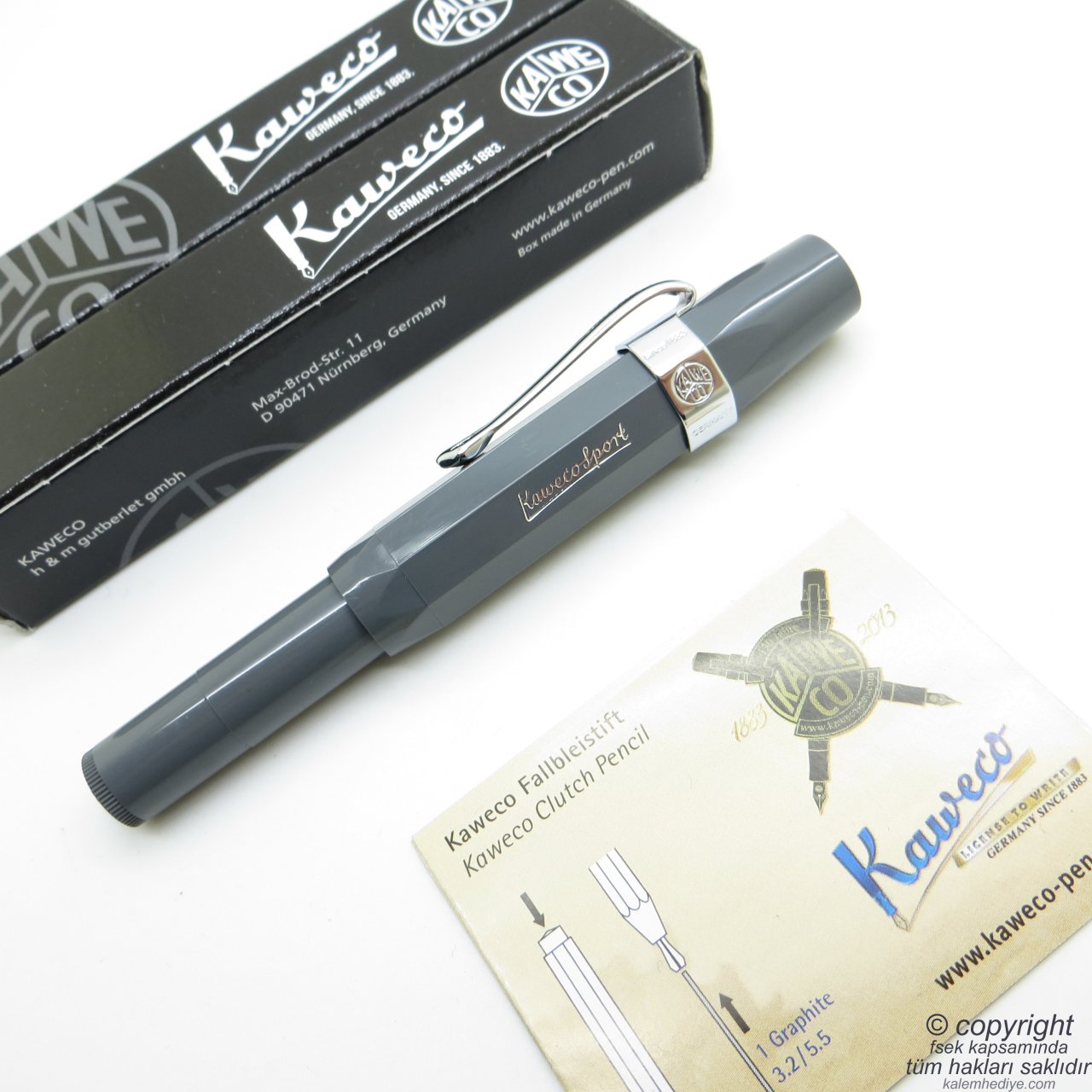 Kaweco 10000757 Skyline Sport Gri Dolma Kalem | İsme Özel Kalem