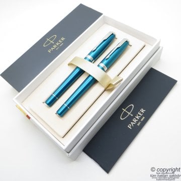 Parker Urban Turkuaz Yeşil Dolma Kalem + Roller Kalem Seti | İsme Özel Kalem