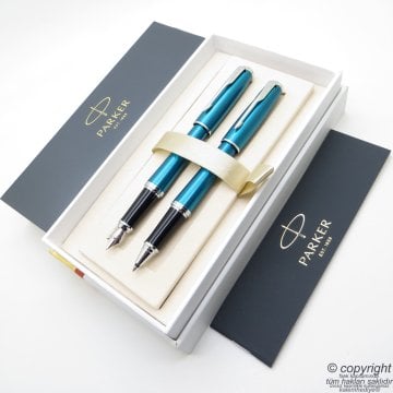 Parker Urban Turkuaz Yeşil Dolma Kalem + Roller Kalem Seti | İsme Özel Kalem
