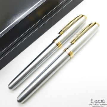 Sheaffer Prelude Krom Altın Dolma Kalem + Roller Kalem Set | İsme Özel Kalem Seti