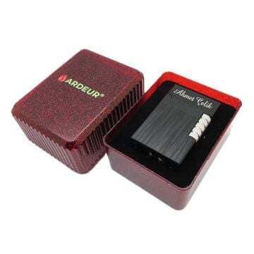 Ardeur® Monarch Black/Chrome İsme Özel Çakmak | Hediyelik Çakmak