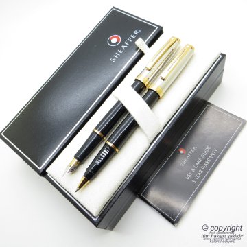 Sheaffer Prelude Paladyum Altın Dolma Kalem + Roller Kalem | İsme Özel Kalem Seti