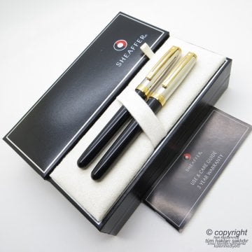 Sheaffer Prelude Paladyum Altın Dolma Kalem + Roller Kalem | İsme Özel Kalem Seti