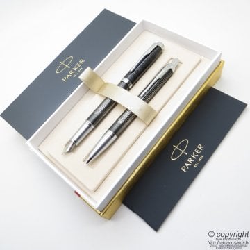 Parker IM Special Edition Metal Pursuit Dolma Kalem + Tükenmez Kalem Set | İsme Özel Kalem | Hediyelik Kalem