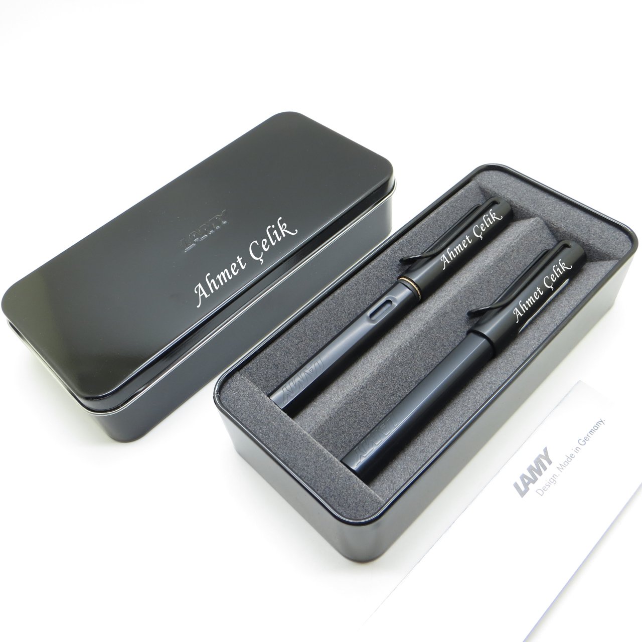 Lamy Al Star Siyah Dolma Kalem + Roller Kalem + Metal Kutu | Lamy Kalem | Hepsi İsme Özel