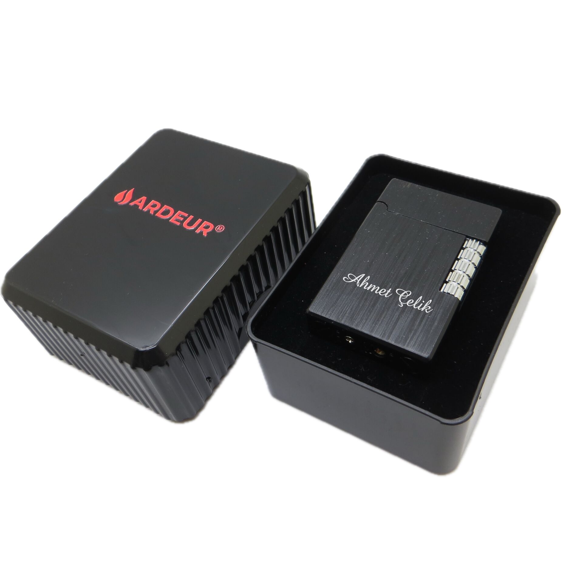 Ardeur® Monarch Mat Siyah Krom İsme Özel Çakmak | Hediyelik Çakmak