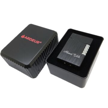 Ardeur® Monarch Mat Siyah Krom İsme Özel Çakmak | Hediyelik Çakmak