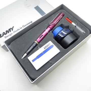 Lamy Al Star Mor Siyah Dolma Kalem + Piston + Mürekkep + Kartuş | Lamy Kalem | Hepsi İsme Özel