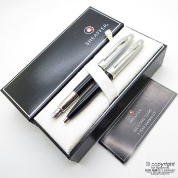 Sheaffer 100 Siyah Dolma Kalem + Tükenmez Kalem Seti | İsme Özel Kalem