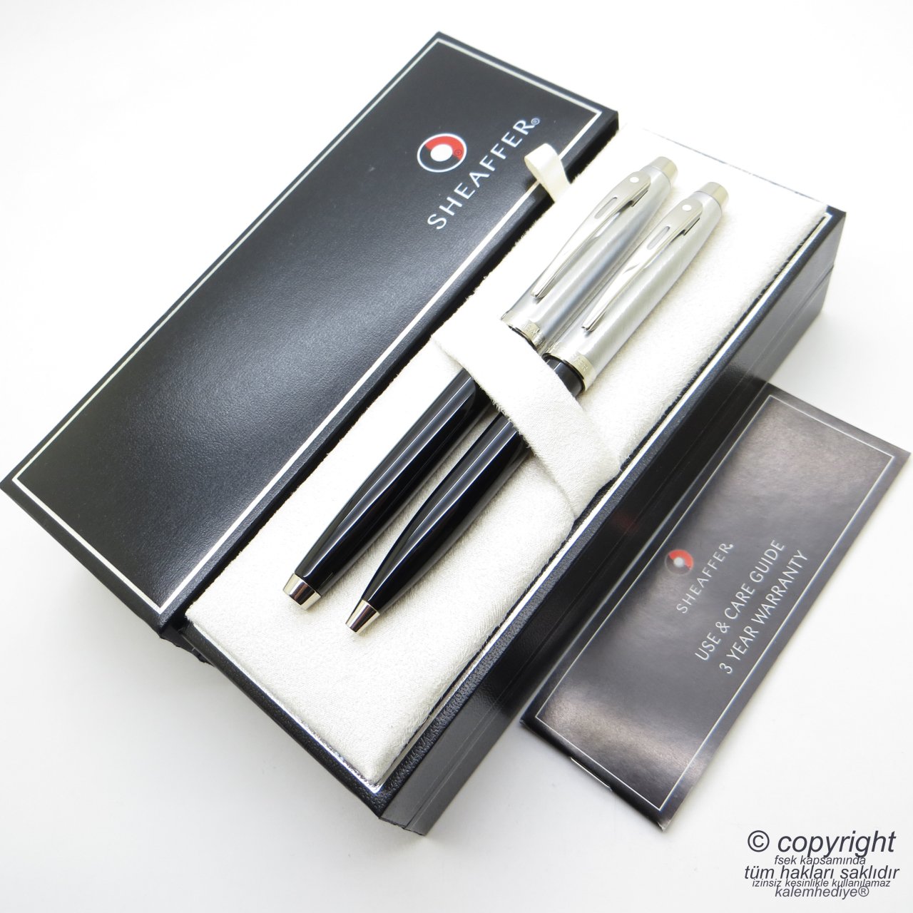 Sheaffer 100 Siyah Dolma Kalem + Tükenmez Kalem Seti | İsme Özel Kalem