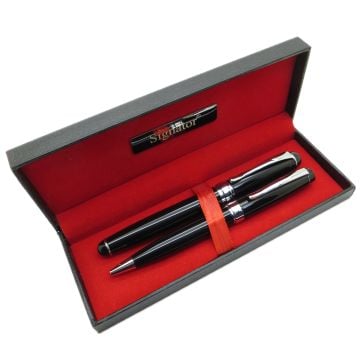 Signator® T485 Siyah Krom Kalem Seti | İsme Özel Kalem | Hediyelik Kalem