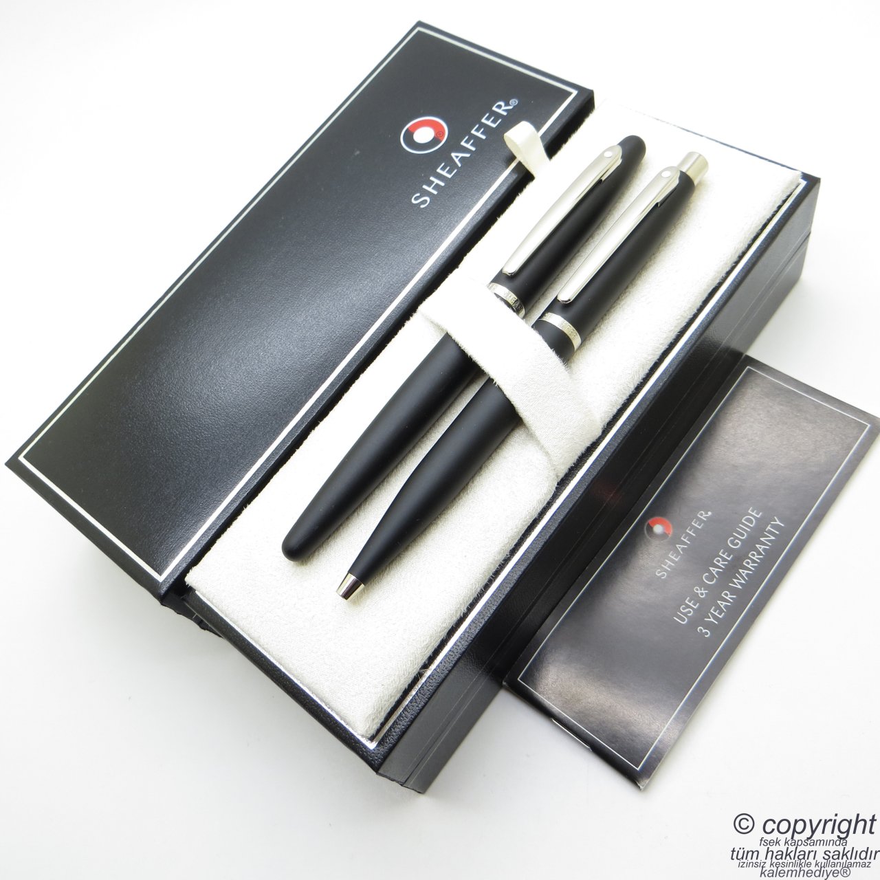 Sheaffer Vfm Mat Siyah Dolma Kalem + Tükenmez Kalem Seti | İsme Özel Kalem