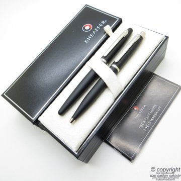 Sheaffer Vfm Mat Siyah Dolma Kalem + Tükenmez Kalem Seti | İsme Özel Kalem