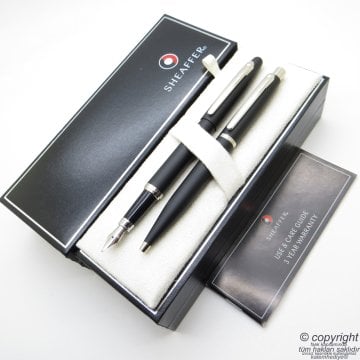 Sheaffer Vfm Mat Siyah Dolma Kalem + Tükenmez Kalem Seti | İsme Özel Kalem