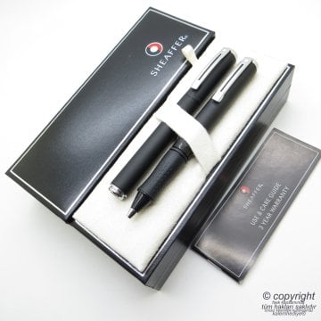 Sheaffer Award Mat Siyah Dolma Kalem + Tükenmez Kalem Seti | İsme Özel Kalem