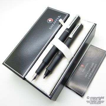 Sheaffer Award Mat Siyah Dolma Kalem + Tükenmez Kalem Seti | İsme Özel Kalem