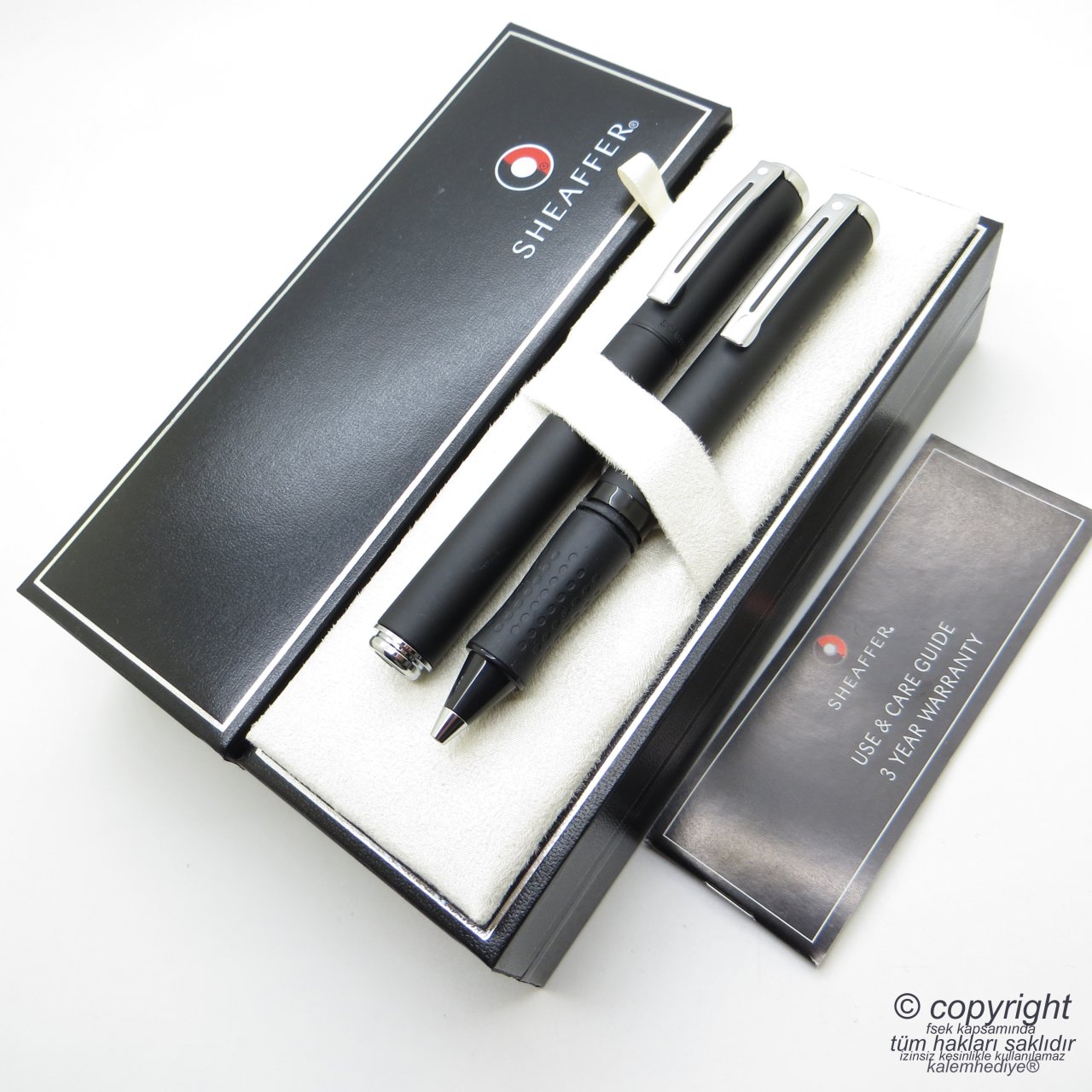 Sheaffer Award Mat Siyah Roller Kalem + Tükenmez Kalem Seti | İsme Özel Kalem