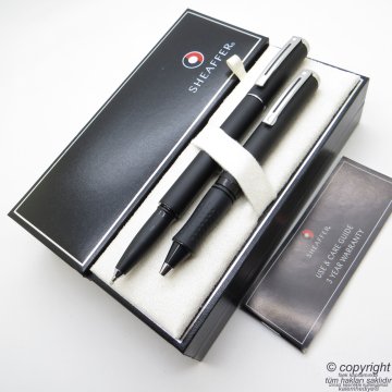 Sheaffer Award Mat Siyah Roller Kalem + Tükenmez Kalem Seti | İsme Özel Kalem