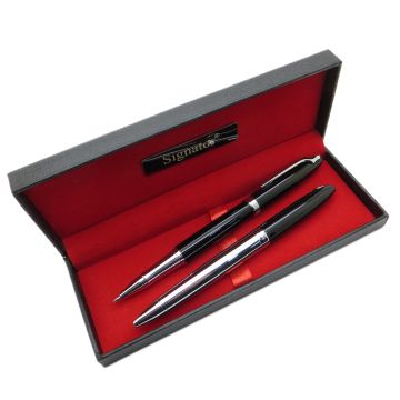Signator® T508 Siyah Krom Kalem Seti | İsme Özel Kalem | Hediyelik Kalem