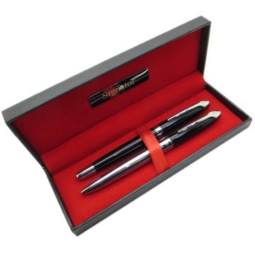 Signator® T508 Siyah Krom Kalem Seti | İsme Özel Kalem | Hediyelik Kalem
