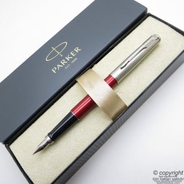 Parker Jotter Metal Kırmızı Dolma Kalem | İsme Özel Kalem | Hediyelik Kalem
