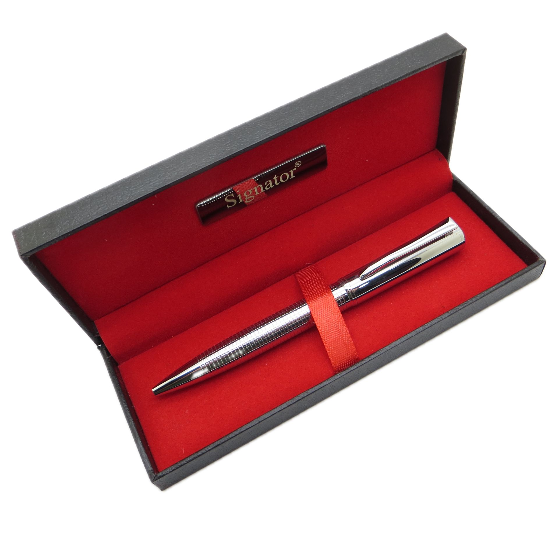 Signator® T523 Parlak Krom Desenli Tükenmez Kalem | İsme Özel Kalem | Hediyelik Kalem