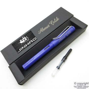 Jinhao Violet İsme Özel Pompalı Dolma Kalem | İsme Özel Kutu ve Kalem