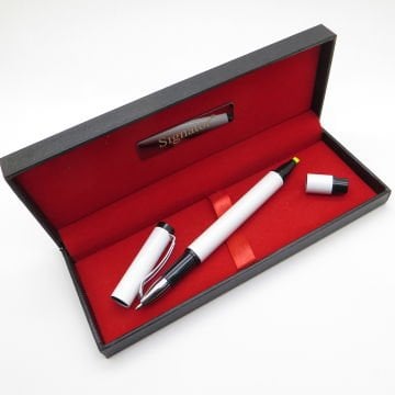 Signator® T535 Sarı Fosforlu + Roller Kalem | İsme Özel Kalem | Hediyelik Kalem