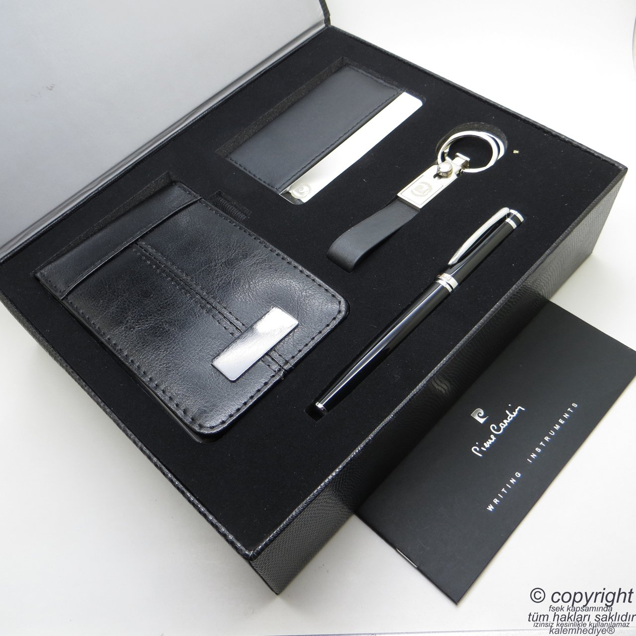 Pierre Cardin Enjoy İsme Özel Multi Set 4 Parça | Cep Notluk + Kartvizitlik + Kalem + Anahtarlık | Hepsi İsme Özel