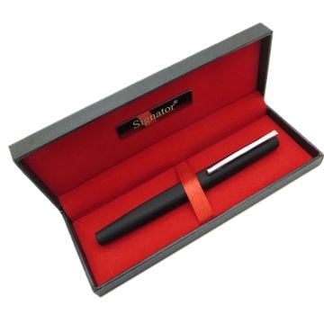 Signator® T537 Mat Siyah Krom Roller Kalem | İsme Özel Kalem | Hediyelik Kalem