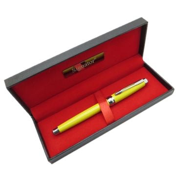 Signator® T542 Sarı Krom Desenli Roller Kalem | İsme Özel Kalem | Hediyelik Kalem