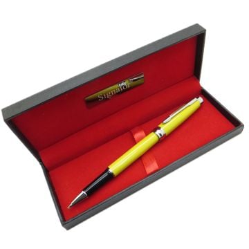 Signator® T542 Sarı Krom Desenli Roller Kalem | İsme Özel Kalem | Hediyelik Kalem