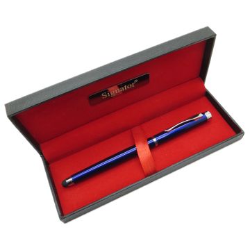 Signator® T555 Slim Mavi Krom Roller Kalem | İsme Özel Kalem | Hediyelik Kalem