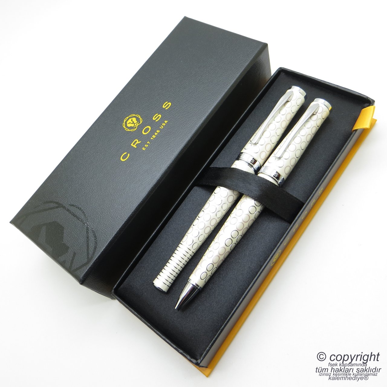 Cross Sauvage Ivory Pearl Roller Kalem + Tükenmez Kalem Set | İsme Özel Kalem