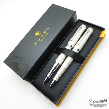Cross Sauvage Ivory Pearl Roller Kalem + Tükenmez Kalem Set | İsme Özel Kalem