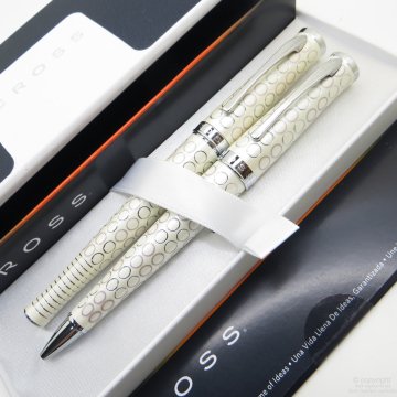 Cross Sauvage Ivory Pearl Roller Kalem + Tükenmez Kalem Set | İsme Özel Kalem