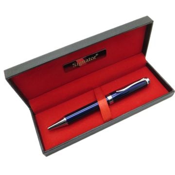 Signator® T560 Mavi Krom Tükenmez Kalem | İsme Özel Kalem | Hediyelik Kalem