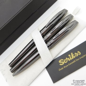Scrikss 39 3'lü Set Titanyum | Dolma Kalem + Roller Kalem + Tükenmez Kalem Set | Scrikss Oscar | İsme Özel Kalem | Hediyelik Kalem