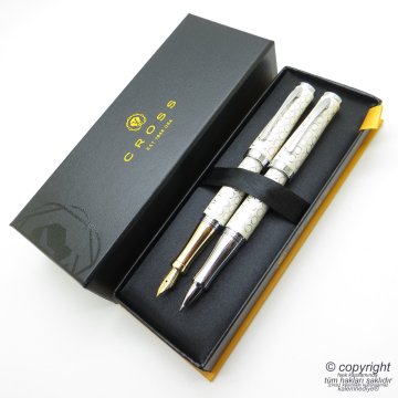 Cross Sauvage Ivory Pearl Dolma Kalem + Roller Kalem Set | İsme Özel Kalem