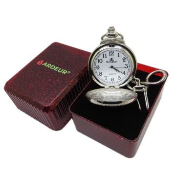 Ardeur® Vintage Tuğra Yazılı Desen İşlemeli İsme Özel Lüks Cep Saati | Köstekli Saat