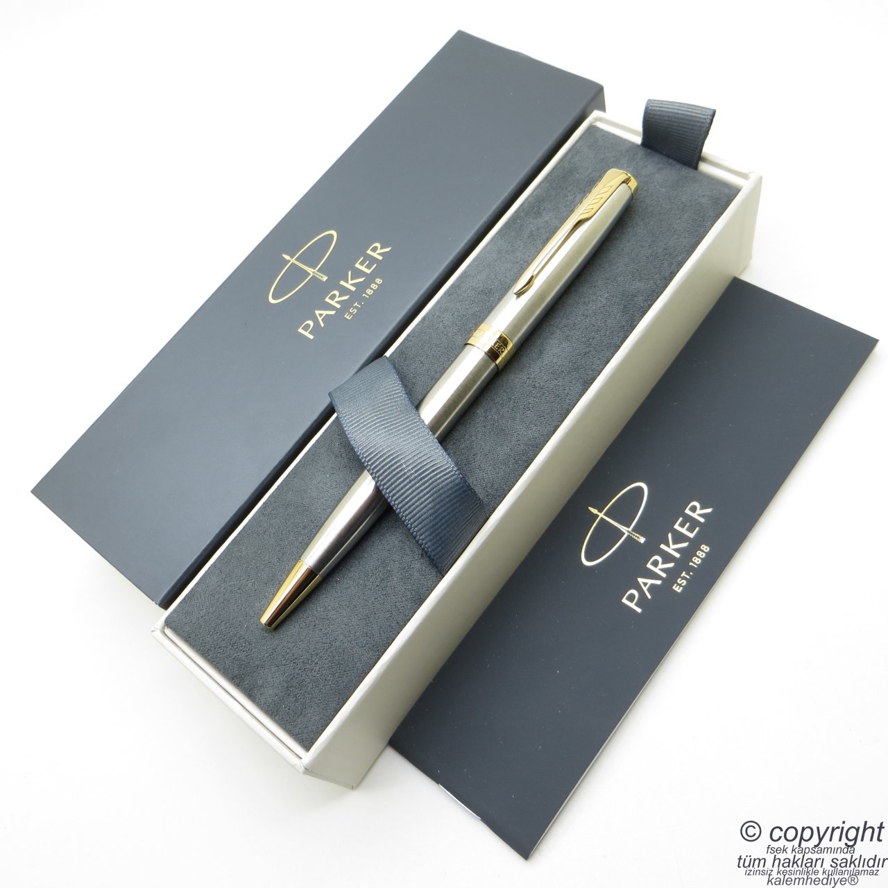 Parker Sonnet Slim Stainless Steel GT Tükenmez Kalem | Parker Kalem | İsme Özel Kalem | Hediyelik Kalem