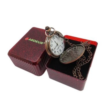Ardeur® Vintage Bakır Bronz İsme Özel Lüks Cep Saati | Köstekli Saat