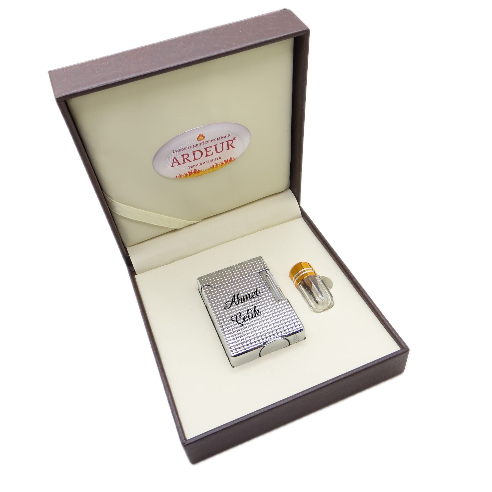 Ardeur® Heritage Krom Desen Oymalı İsme Özel Çakmak | Hediyelik Çakmak
