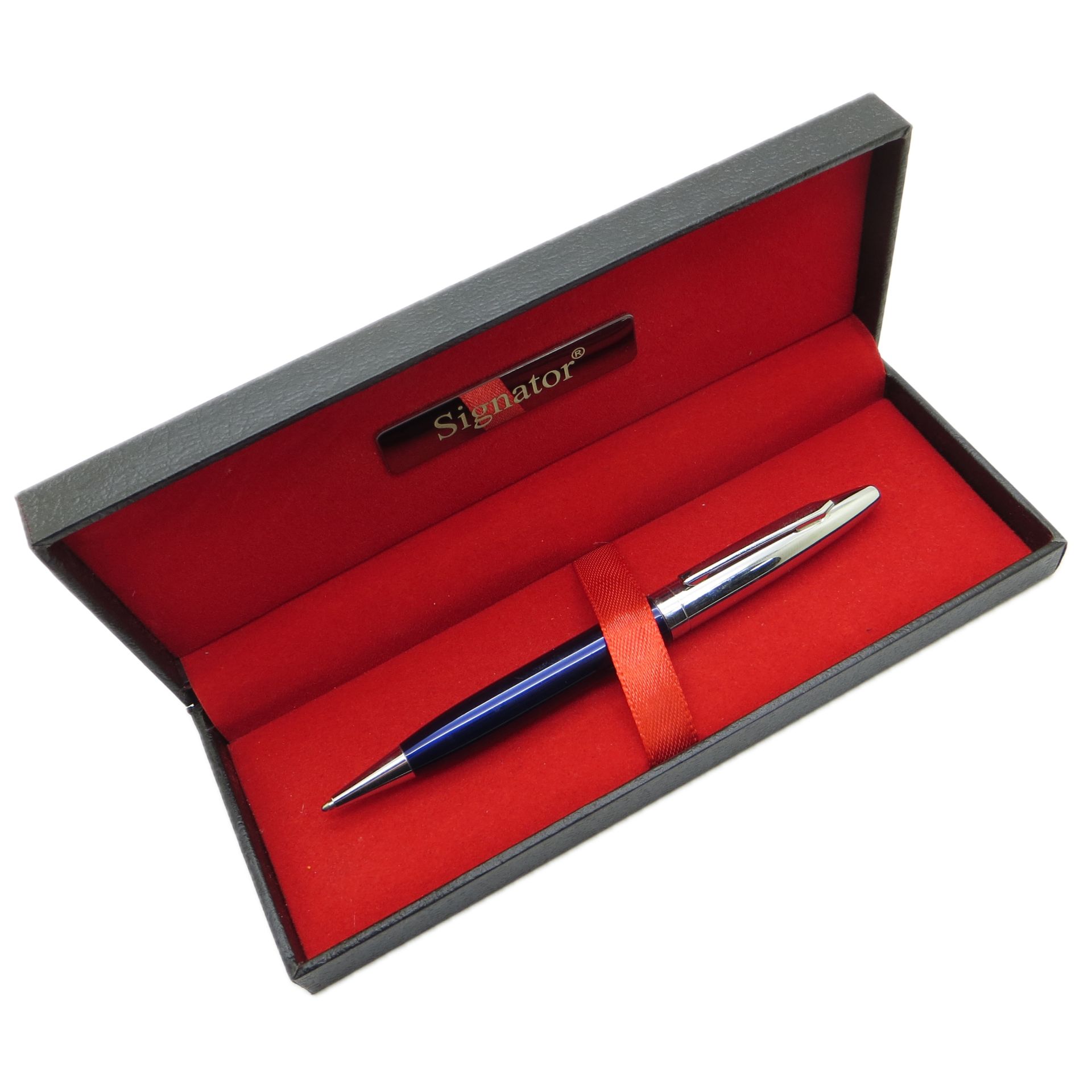 Signator® T583 Mavi Krom Tükenmez Kalem | İsme Özel Kalem | Hediyelik Kalem