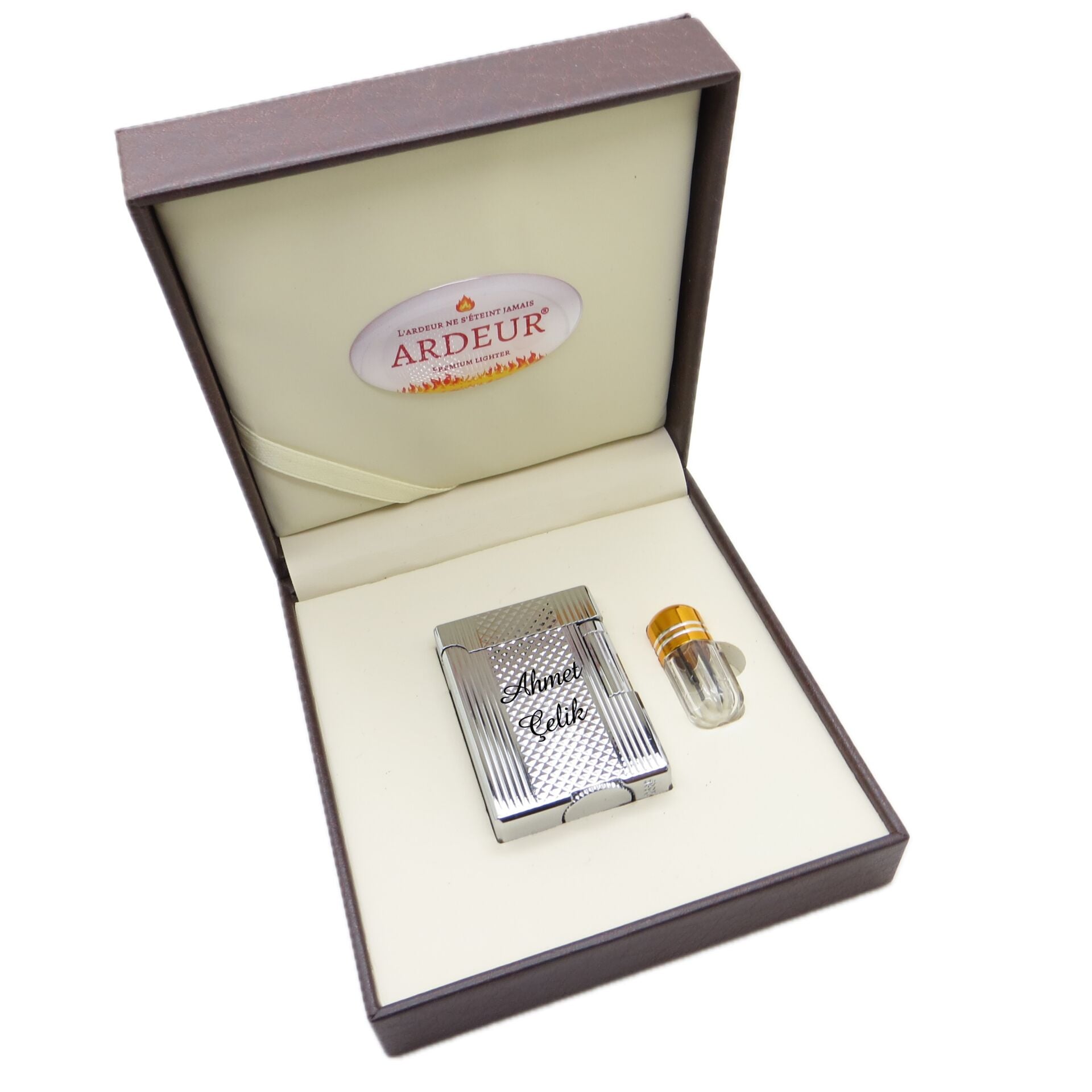 Ardeur® Heritage Krom Desen Oymalı İsme Özel Çakmak | Hediyelik Çakmak