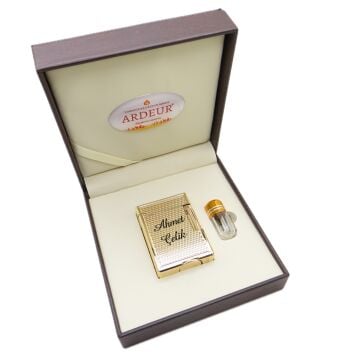 Ardeur® Heritage Gold Desen Oymalı İsme Özel Çakmak | Hediyelik Çakmak