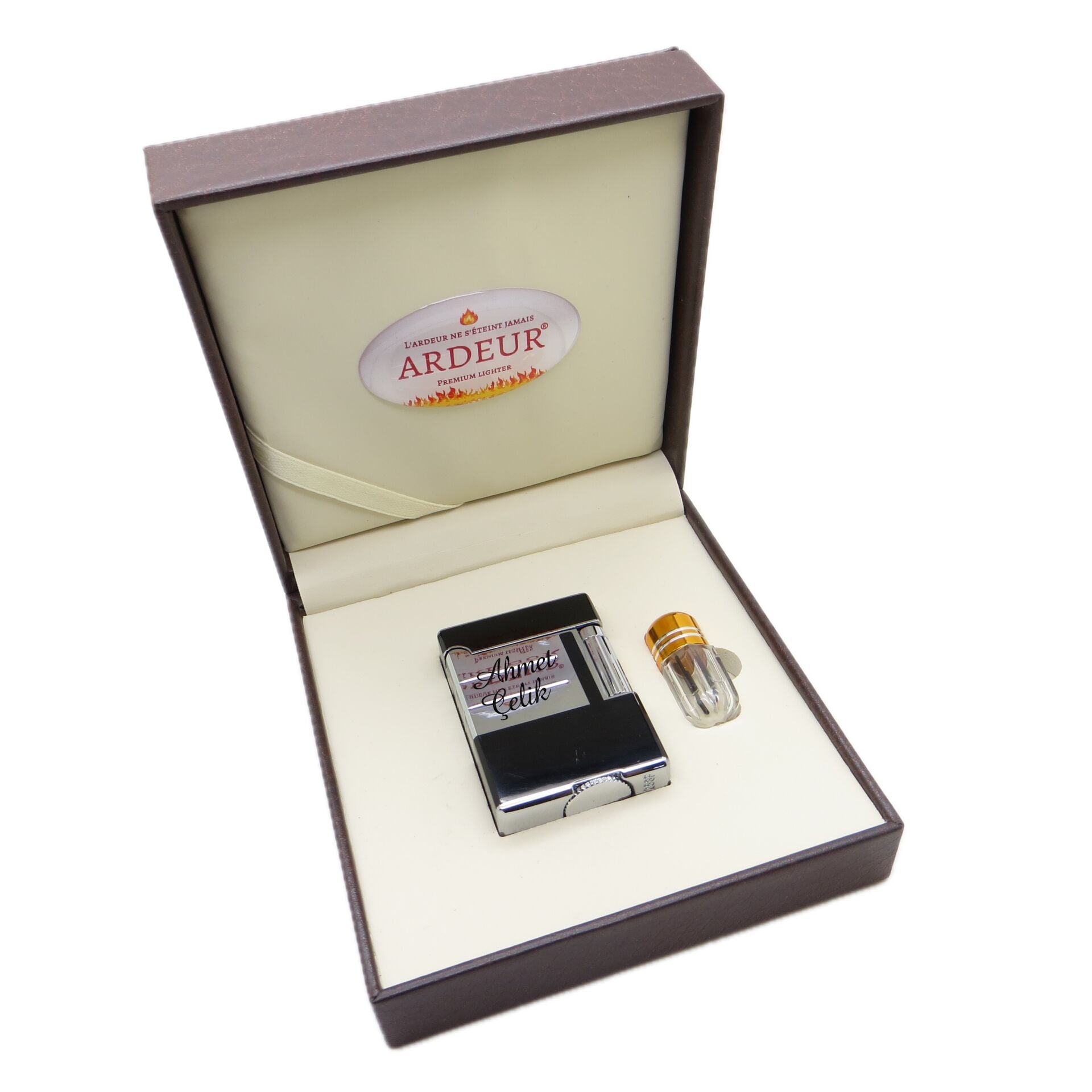 Ardeur® Heritage Siyah Krom Desen Oymalı İsme Özel Çakmak | Hediyelik Çakmak