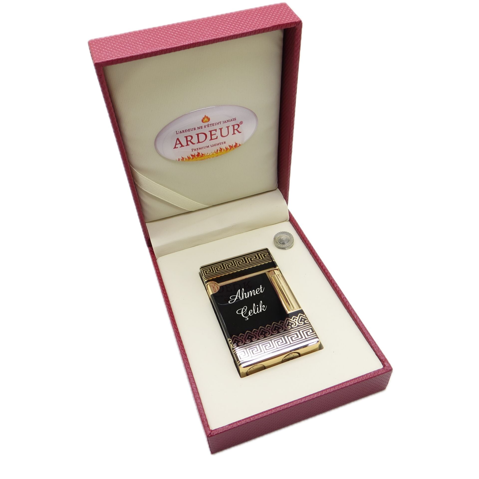 Ardeur® Prestige Siyah Altın İsme Özel Çakmak | Hediyelik Çakmak
