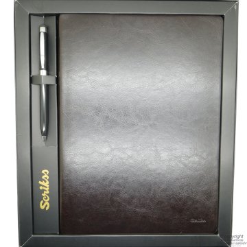 Scrikss İsme Özel Deri Defter Hediye Seti MD-553 Kahve | Deri Defter + Touch Kalem | Scrikss Kalem | İsme Özel Kalem | Hediyelik Set