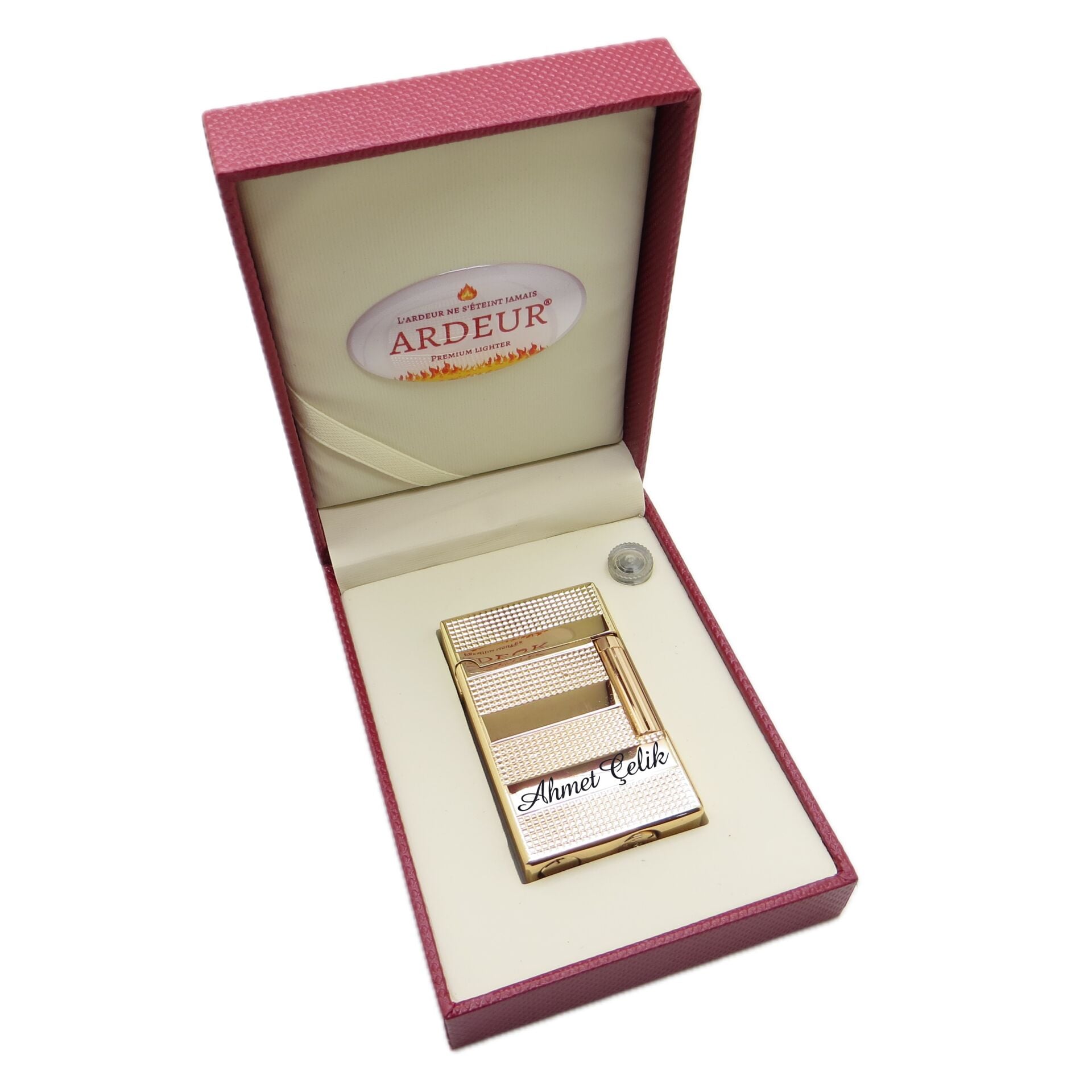 Ardeur® Prestige Parlak Gold İsme Özel Çakmak | Hediyelik Çakmak